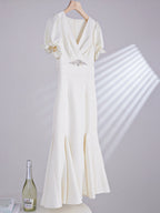Cubic-Embellished Jacquard Princess Dress