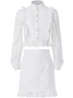 Lace Whisper - Cotton Two-Piece Dress
