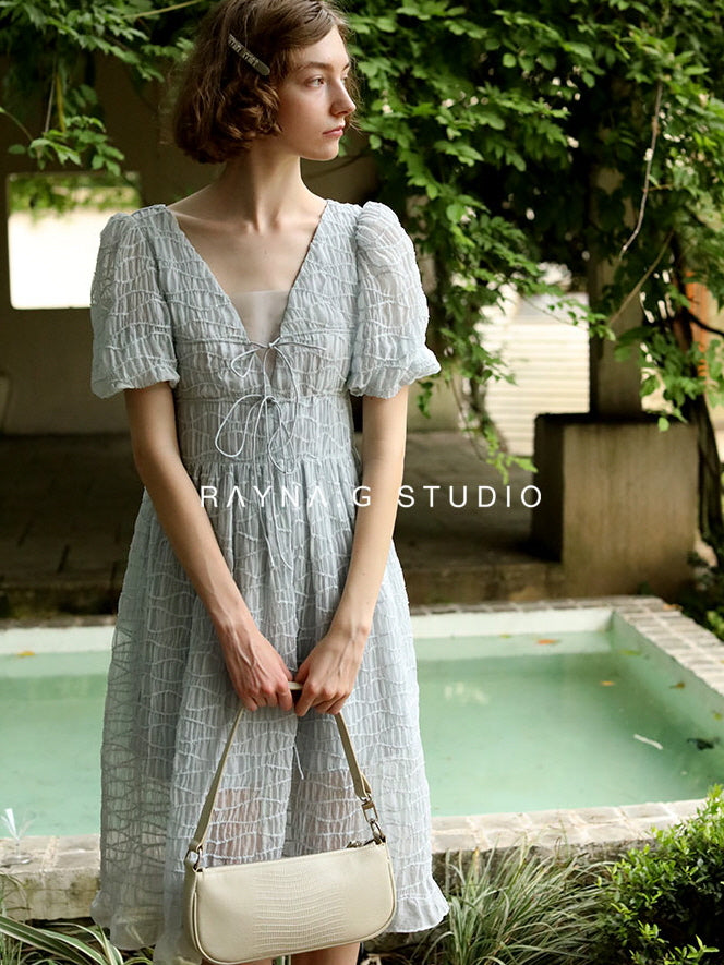 Ethereal Blue-Grey Fairy Dress
