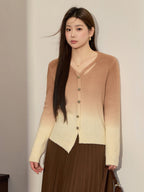 Fairycore Gradient Brown Cardigan