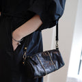 Studded Genuine Leather Barrel Crossbody Bag