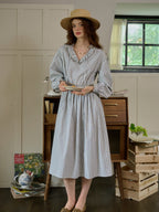 Blue Striped Prairie Day Dress