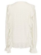 Romantic Lace-Trimmed Ruffle Blouse