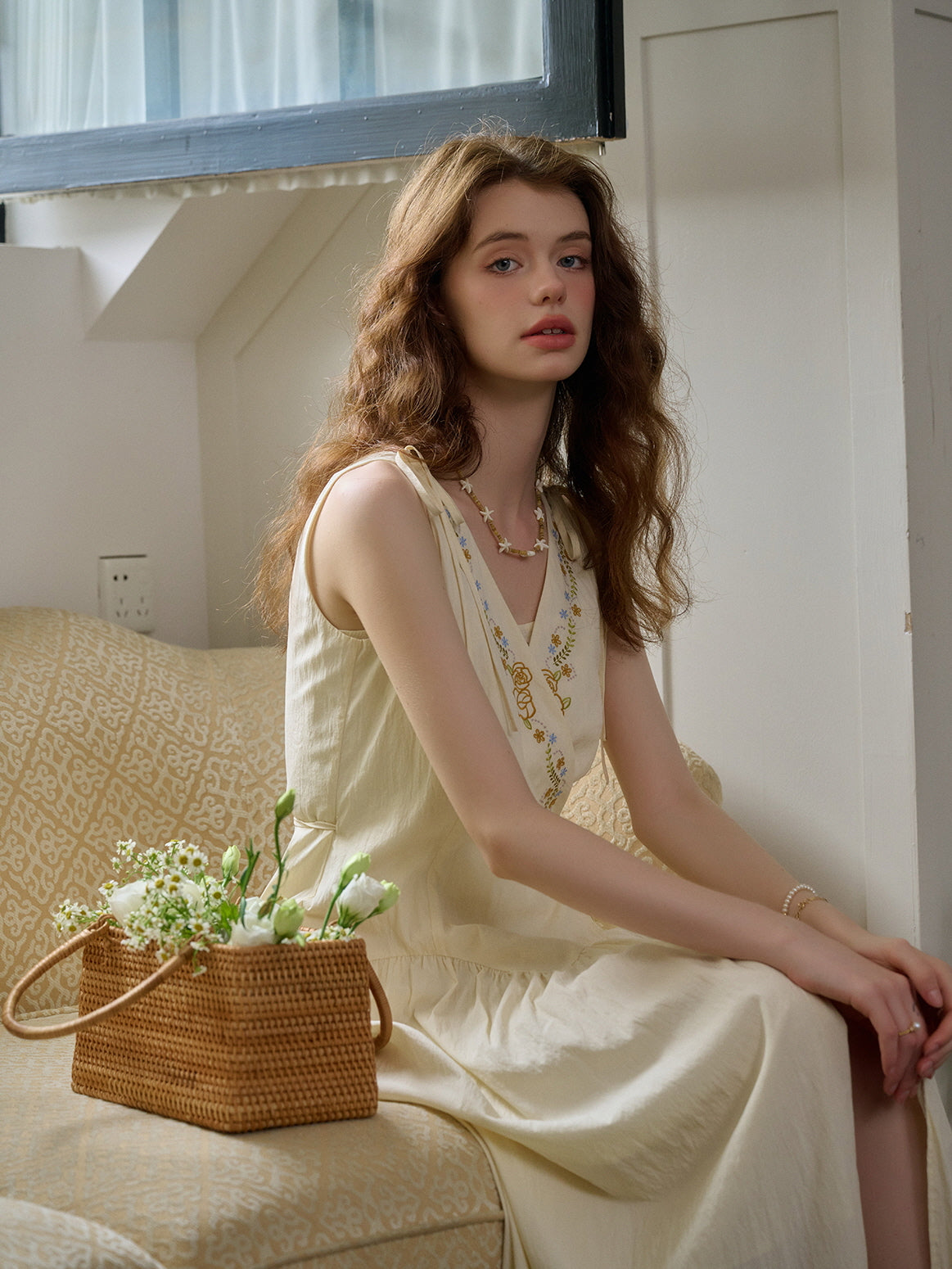 Enchanted Garden Cottagecore Ivory Dress