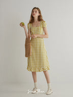 Sunshine Gingham Midi Dress