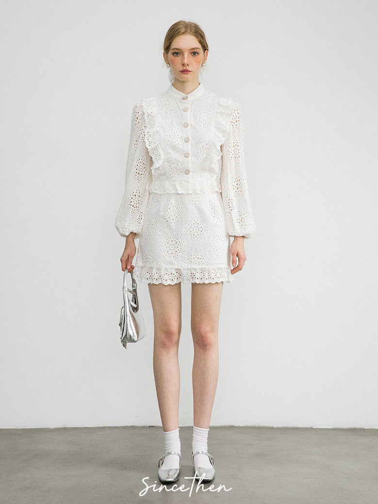 Lace Whisper - Cotton Two-Piece Dress