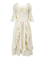 Victorian Dream Ivory Ruffled Gown
