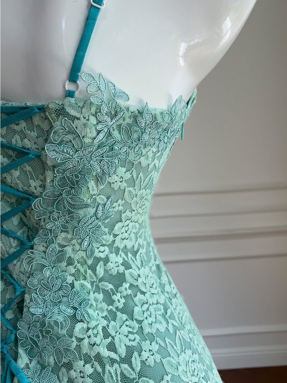 Fairytale Floral Blue Lace Dress