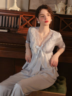 Elegant Romantic Ruffled Pajama Set
