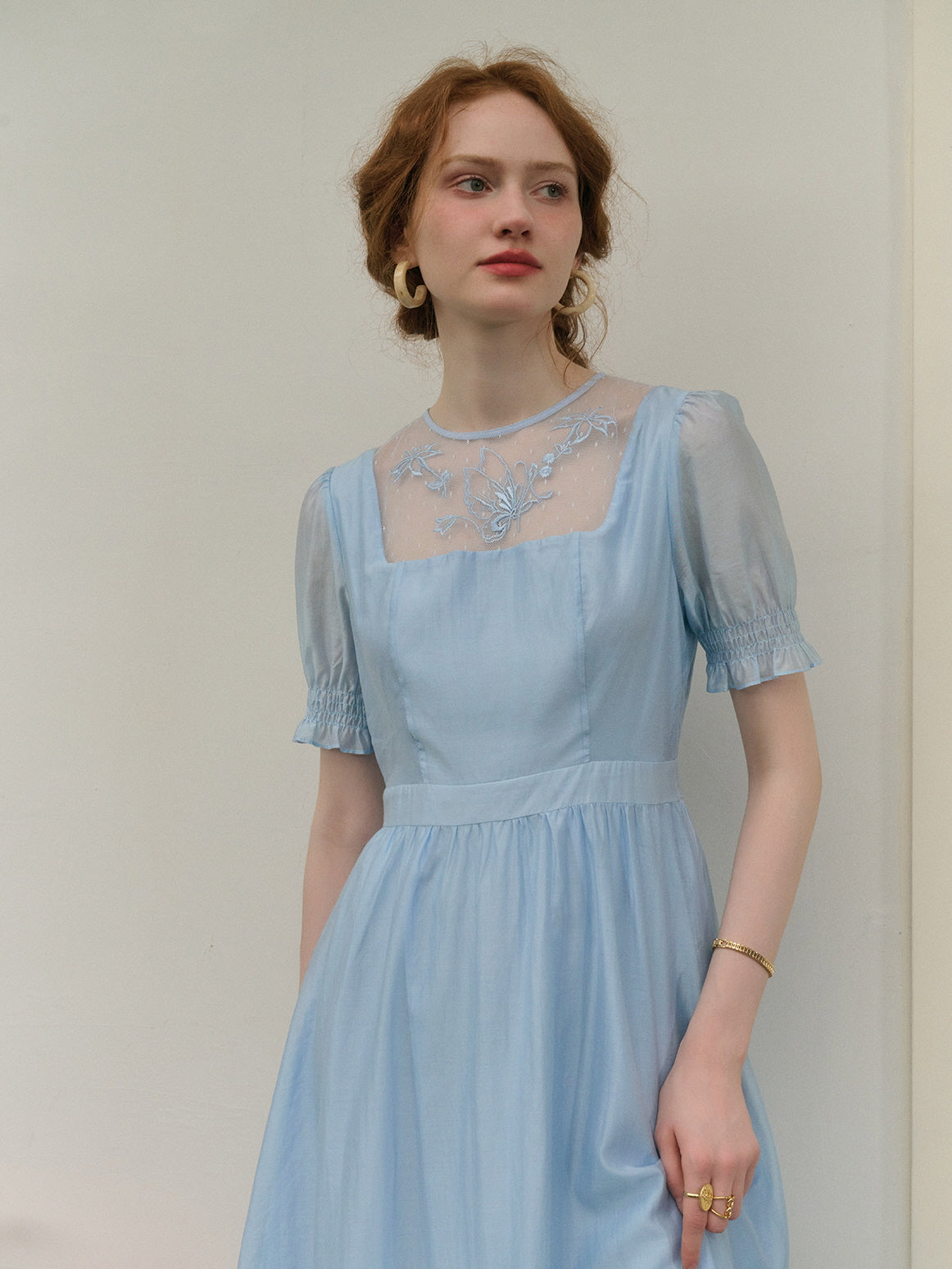 Emma's Retro Blue Casual Dress