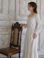 Vintage Princess Beige Cotton Dress