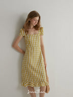 Sunshine Gingham Midi Dress
