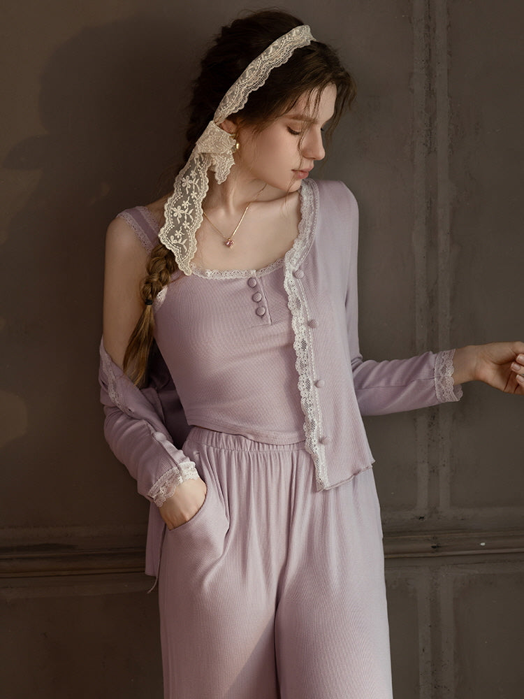 Lavender Bloom Modal Pajama Set