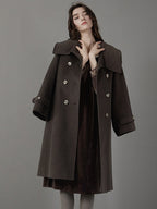 Brown Velvet Puff Sleeve Dress
