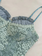 Fairytale Floral Blue Lace Dress