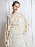 Bohemian Crochet Fringe Knit Top