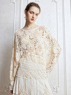 Bohemian Crochet Fringe Knit Top
