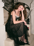 Midnight Elegance Black Tulle Dress
