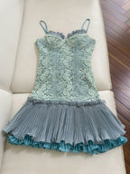 Fairytale Floral Blue Lace Dress