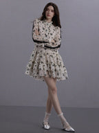 Vintage Floral Charm Layered Dress