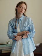Sky Charm Cotton Blouse
