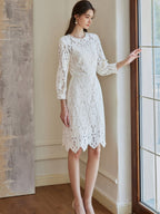 Ivory Lace Vintage Midi Dress