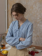 Serenity Sky Cotton Blouse