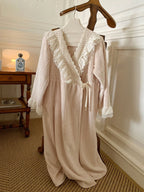 Dreamy Lace-Trim Velvet Nightgown