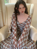 Autumn Plaid Retro Maxi Dress