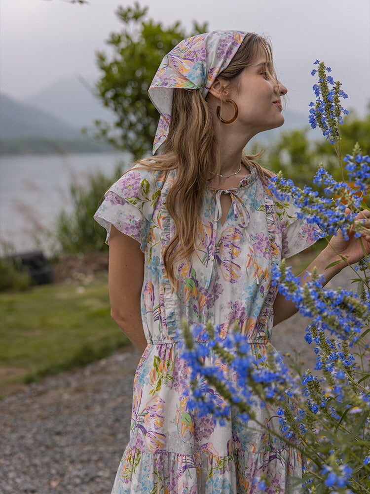 Lilac Bloom Cottagecore Dress