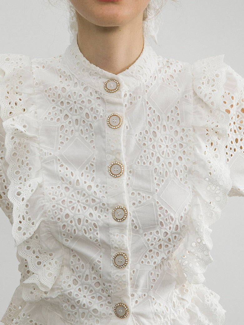 Lace Whisper - Cotton Two-Piece Dress