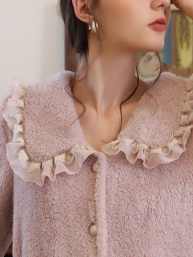 Lavender Ruffled Collar Dream Robe