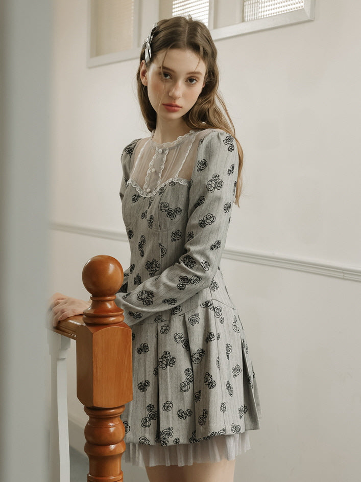 Rosewood Coquette Lace Bow Dress