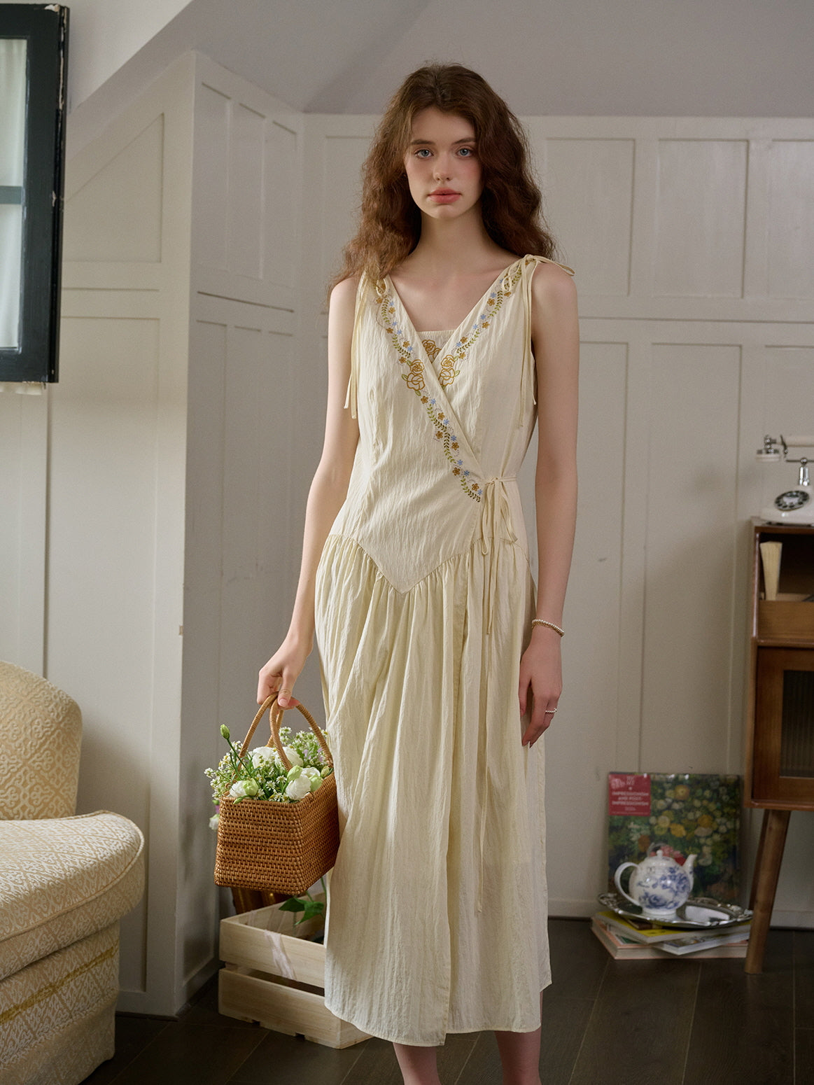 Enchanted Garden Cottagecore Ivory Dress