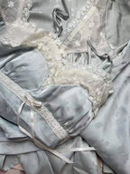 Floral Whisper 3-Piece Blue Loungewear Set