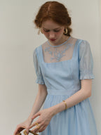 Emma's Retro Blue Casual Dress