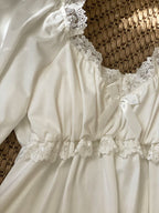 Vintage Lace-Trimmed Cotton Nightgown