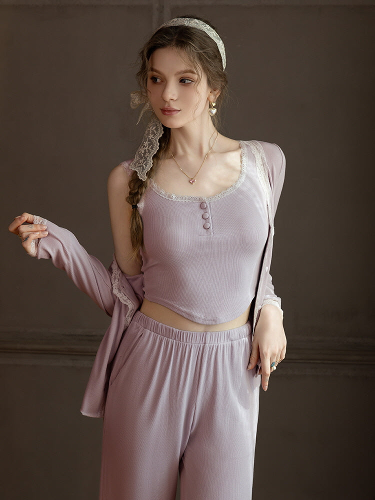 Lavender Bloom Modal Pajama Set