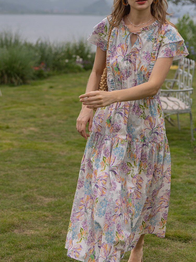 Lilac Bloom Cottagecore Dress