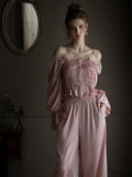 Pearl-Embellished Pink Lounge Set