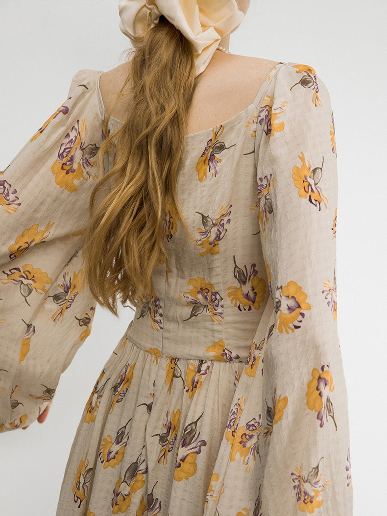 Autumn Blooms Cottagecore Dress