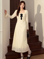 Velvet Ribbon Vintage Lace Knit Dress