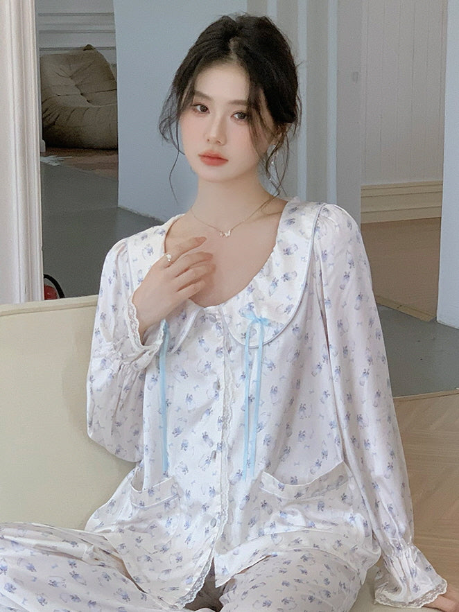 Dreamy Cat Print Pajama Set