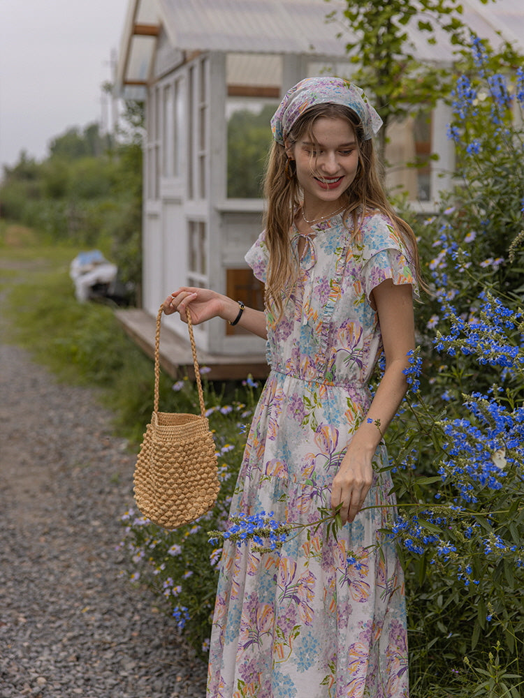 Lilac Bloom Cottagecore Dress