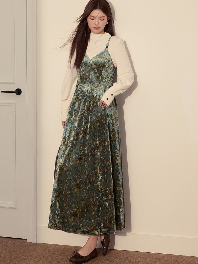 Enchanted Forest Velvet Dress