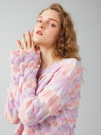 Dreamy Pastel Mermaid Scales Knit Sweater