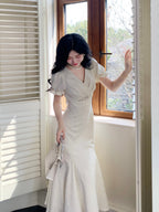 Cubic-Embellished Jacquard Princess Dress
