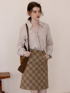 Vintage Charm Ruffled Cotton Blouse