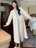 Cozy Winter Velvet Button-Down Robe
