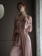Pearl-Embellished Pink Lounge Set